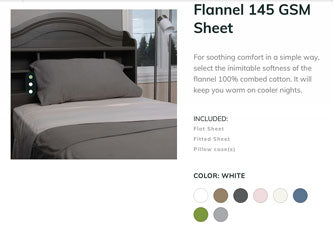 Who sells custom size Flannel Sheets in Canada?