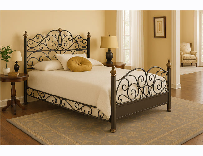 Queen Elegance Bed & Rails