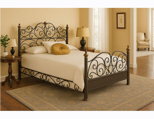 Queen Elegance Bed & Rails