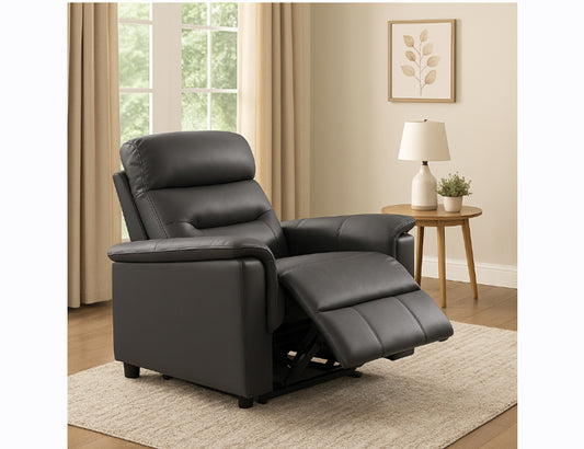 Brown Leather Match Recliner